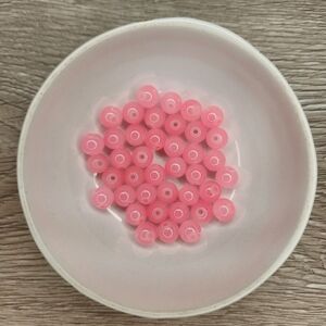 Pink Glass Beads 8mm Round 40 Bead Count #83